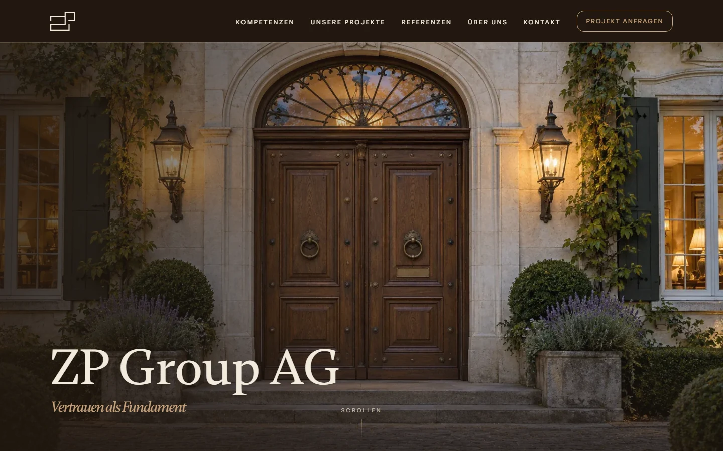 Startseite von zpgroup.ch
