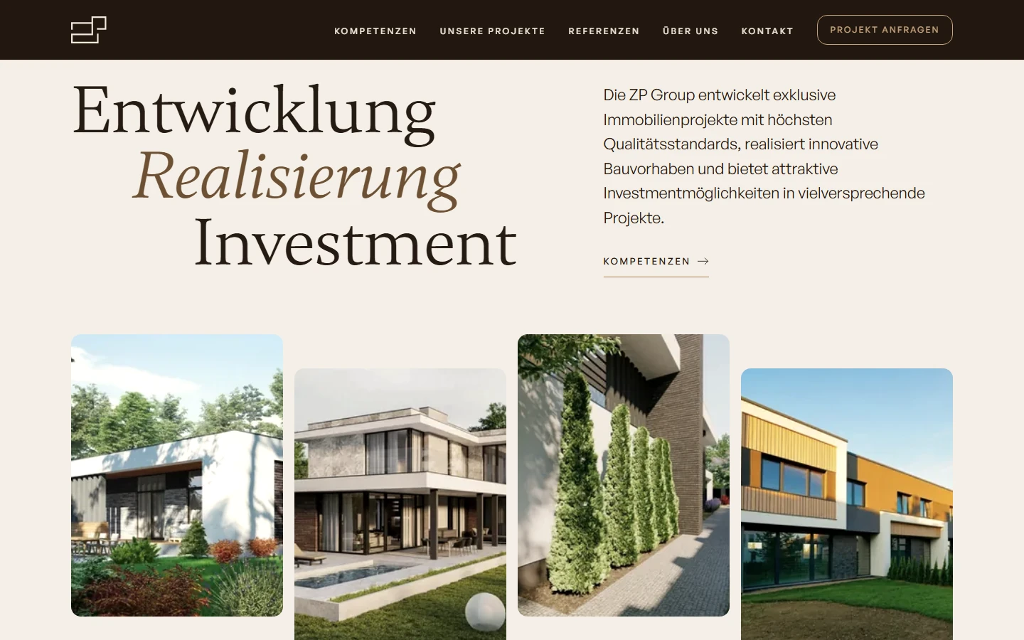 zpgroup.ch: Abschnitt der Startseite