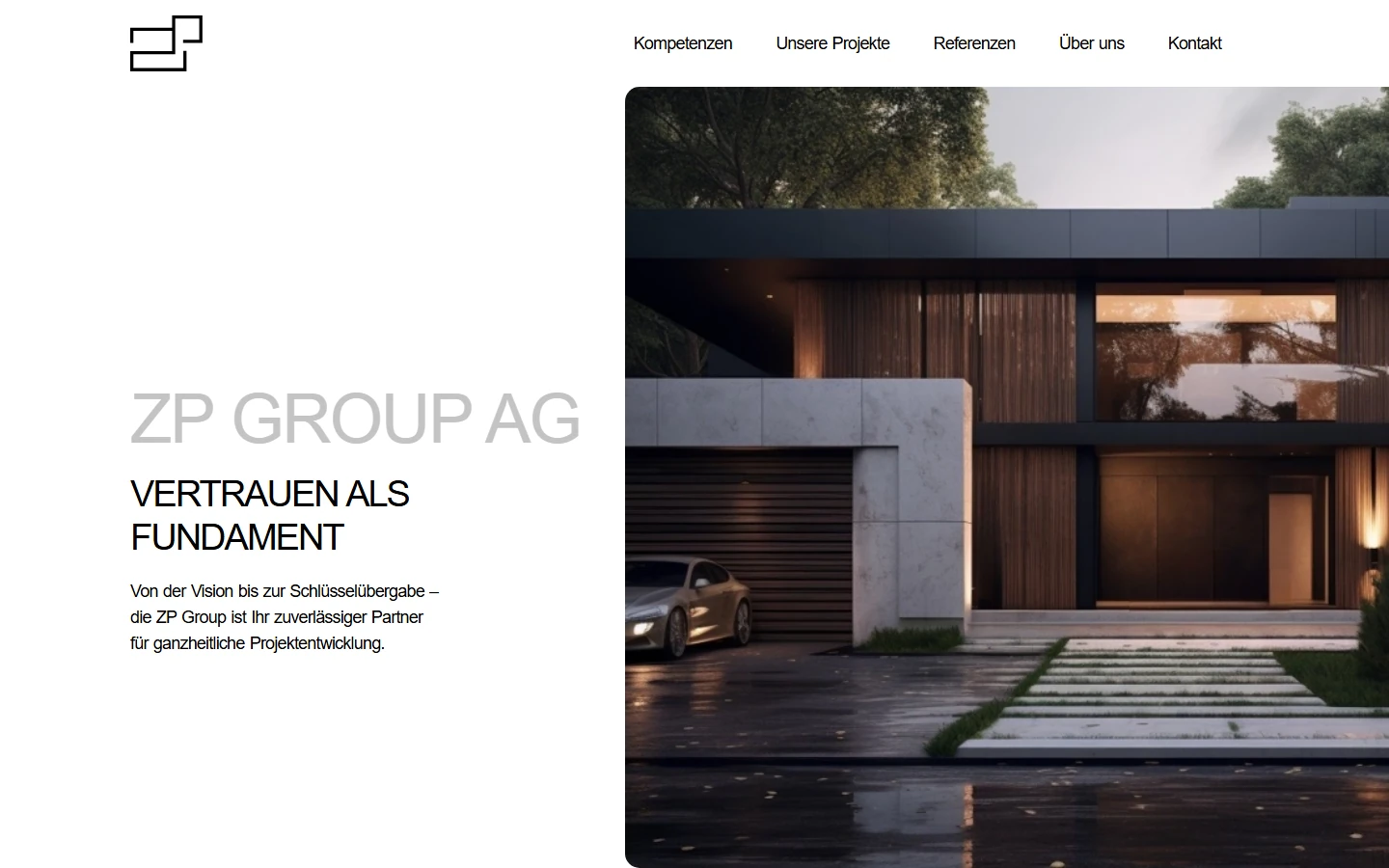 Bisherige Startseite von zpgroup.ch